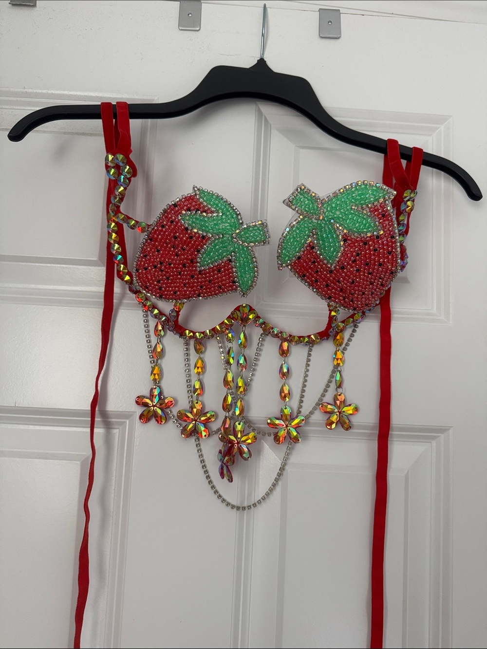 Rave Wonderland Sweet As Strawberry Beaded Carnival Bra